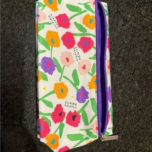 Clinique Vibrant Floral Pouch with Purple Zipper